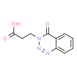 ChemSpider 2D Image | 3-(4-Oxo-1,2,3-benzotriazin-3(4H)-yl)propanoic acid | C10H9N3O3
