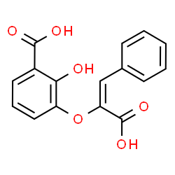 ChemSpider 2D Image | 3-{[(E)-1-Carboxy-2-phenylvinyl]oxy}-2-hydroxybenzoic acid | C16H12O6