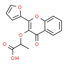 ChemSpider 2D Image | 2-{[2-(2-Furyl)-4-oxo-4H-chromen-3-yl]oxy}propanoic acid | C16H12O6