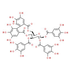 ChemSpider 2D Image | (11aS,13S,14S,15S,15aR)-2,3,4,5,6,7-Hexahydroxy-9,17-dioxo-9,11,11a,13,14,15,15a,17-octahydrodibenzo[g,i]pyrano[3,2-b][1,5]dioxacycloundecine-13,14,15-triyl tris(3,4,5-trihydroxybenzoate) | C41H30O26