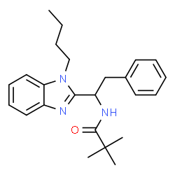 ChemSpider 2D Image | N-[1-(1-Butyl-1H-benzimidazol-2-yl)-2-phenylethyl]-2,2-dimethylpropanamide | C24H31N3O