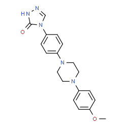 ChemSpider 2D Image | 4-(4-(4-(4-methoxyphenyl)piperazin-1-yl)phenyl)-1H-1,2,4-triazol-5(4H)-one | C19H21N5O2