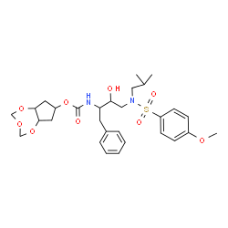 ChemSpider 2D Image | Tetrahydro-5aH-cyclopenta[f][1,3,5]trioxepin-7-yl (3-hydroxy-4-{isobutyl[(4-methoxyphenyl)sulfonyl]amino}-1-phenyl-2-butanyl)carbamate | C29H40N2O9S