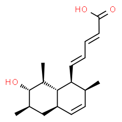 ChemSpider 2D Image | (2E,4E)-5-[(1S,2S,4aR,6R,7S,8S,8aS)-7-Hydroxy-2,6,8-trimethyl-1,2,4a,5,6,7,8,8a-octahydro-1-naphthalenyl]-2,4-pentadienoic acid | C18H26O3