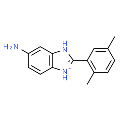 ChemSpider 2D Image | 6-Amino-2-(2,5-dimethylphenyl)-1H-benzimidazol-3-ium | C15H16N3