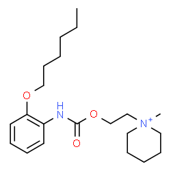 ChemSpider 2D Image | 1-[2-({[2-(Hexyloxy)phenyl]carbamoyl}oxy)ethyl]-1-methylpiperidinium | C21H35N2O3