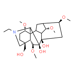 ChemSpider 2D Image | (1alpha,6beta,7beta,9xi,10xi,13xi,14alpha,16beta)-20-Ethyl-4-(hydroxymethyl)-1,6,14,16-tetramethoxyaconitane-7,8-diol | C25H41NO7