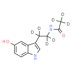 ChemSpider 2D Image | N-[2-(5-Hydroxy-1H-indol-3-yl)(~2~H_4_)ethyl](~2~H_3_)acetamide | C12H7D7N2O2