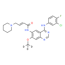 ChemSpider 2D Image | (2E)-N-{4-[(3-Chloro-4-fluorophenyl)amino]-7-[(~2~H_3_)methyloxy]-6-quinazolinyl}-4-(1-piperidinyl)-2-butenamide | C24H22D3ClFN5O2