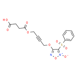 ChemSpider 2D Image | 4-[(4-{[5-Oxido-4-(phenylsulfonyl)-1,2,5-oxadiazol-3-yl]oxy}-2-butyn-1-yl)oxy]-4-oxobutanoic acid | C16H14N2O9S
