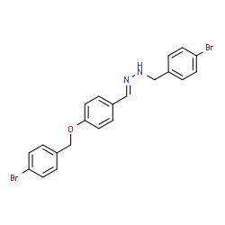 ChemSpider 2D Image | (2E)-1-(4-Bromobenzyl)-2-{4-[(4-bromobenzyl)oxy]benzylidene}hydrazine | C21H18Br2N2O