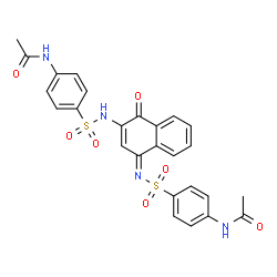 ChemSpider 2D Image | N,N'-[(4-Oxo-3-naphthalenyl-1-ylidene)bis(sulfamoyl-4,1-phenylene)]diacetamide | C26H22N4O7S2