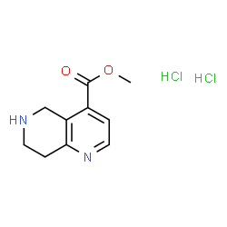 ChemSpider 2D Image | Methyl 5,6,7,8-tetrahydro-1,6-naphthyridine-4-carboxylate dihydrochloride | C10H14Cl2N2O2