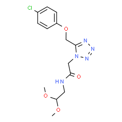 ChemSpider 2D Image | 2-{5-[(4-Chlorophenoxy)methyl]-1H-tetrazol-1-yl}-N-(2,2-dimethoxyethyl)acetamide | C14H18ClN5O4