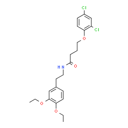 ChemSpider 2D Image | 4-(2,4-Dichlorophenoxy)-N-[2-(3,4-diethoxyphenyl)ethyl]butanamide | C22H27Cl2NO4