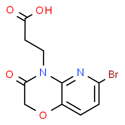 ChemSpider 2D Image | 3-(6-Bromo-3-oxo-2,3-dihydro-4H-pyrido[3,2-b][1,4]oxazin-4-yl)propanoic acid | C10H9BrN2O4
