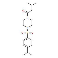 ChemSpider 2D Image | 1-{4-[(4-Isopropylphenyl)sulfonyl]-1-piperazinyl}-3-methyl-1-butanone | C18H28N2O3S