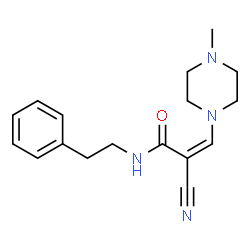 ChemSpider 2D Image | (2Z)-2-Cyano-3-(4-methyl-1-piperazinyl)-N-(2-phenylethyl)acrylamide | C17H22N4O