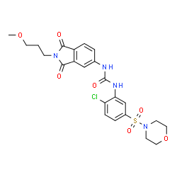ChemSpider 2D Image | 1-[2-Chloro-5-(4-morpholinylsulfonyl)phenyl]-3-[2-(3-methoxypropyl)-1,3-dioxo-2,3-dihydro-1H-isoindol-5-yl]urea | C23H25ClN4O7S