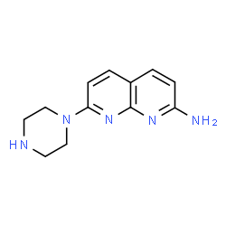 ChemSpider 2D Image | 7-(1-Piperazinyl)-1,8-naphthyridin-2-amine | C12H15N5