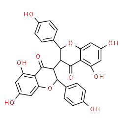 ChemSpider 2D Image | 5,5',7,7'-Tetrahydroxy-2,2'-bis(4-hydroxyphenyl)-2,2',3,3'-tetrahydro-4H,4'H-3,3'-bichromene-4,4'-dione | C30H22O10