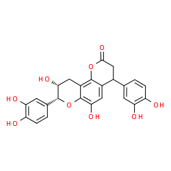 ChemSpider 2D Image | (8R,9R)-4,8-Bis(3,4-dihydroxyphenyl)-6,9-dihydroxy-3,4,9,10-tetrahydro-2H,8H-pyrano[2,3-f]chromen-2-one | C24H20O9