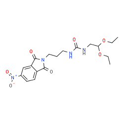 ChemSpider 2D Image | 1-(2,2-Diethoxyethyl)-3-[3-(5-nitro-1,3-dioxo-1,3-dihydro-2H-isoindol-2-yl)propyl]urea | C18H24N4O7