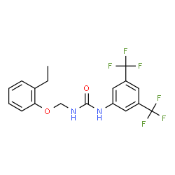 ChemSpider 2D Image | 1-[3,5-Bis(trifluoromethyl)phenyl]-3-[(2-ethylphenoxy)methyl]urea | C18H16F6N2O2