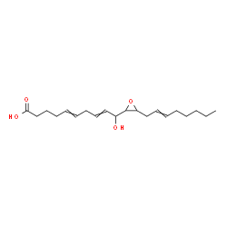 ChemSpider 2D Image | 10-Hydroxy-10-[3-(2-octen-1-yl)-2-oxiranyl]-5,8-decadienoic acid | C20H32O4