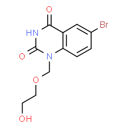 ChemSpider 2D Image | 6-Bromo-1-[(2-hydroxyethoxy)methyl]-2,4(1H,3H)-quinazolinedione | C11H11BrN2O4