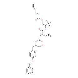 ChemSpider 2D Image | 2-({2-[2-({1-[4-(Benzyloxy)phenyl]-3-hydroxy-2-propanyl}amino)-2-oxoethyl]-4-pentenoyl}amino)-3,3-dimethylbutyl 5-hexenoate | C35H48N2O6