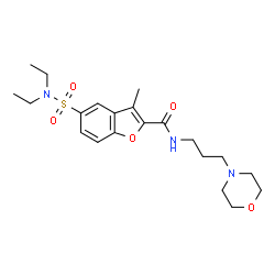 ChemSpider 2D Image | 5-(Diethylsulfamoyl)-3-methyl-N-[3-(4-morpholinyl)propyl]-1-benzofuran-2-carboxamide | C21H31N3O5S