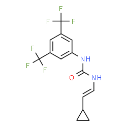 ChemSpider 2D Image | 1-[3,5-Bis(trifluoromethyl)phenyl]-3-[(E)-2-cyclopropylvinyl]urea | C14H12F6N2O
