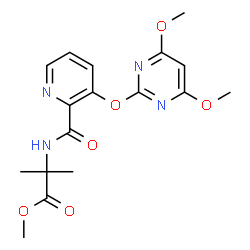 ChemSpider 2D Image | Methyl N-({3-[(4,6-dimethoxy-2-pyrimidinyl)oxy]-2-pyridinyl}carbonyl)-2-methylalaninate | C17H20N4O6