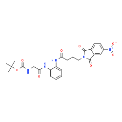 ChemSpider 2D Image | 2-Methyl-2-propanyl {2-[(2-{[4-(5-nitro-1,3-dioxo-1,3-dihydro-2H-isoindol-2-yl)butanoyl]amino}phenyl)amino]-2-oxoethyl}carbamate | C25H27N5O8