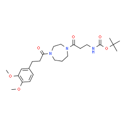 ChemSpider 2D Image | 2-Methyl-2-propanyl (3-{4-[3-(3,4-dimethoxyphenyl)propanoyl]-1,4-diazepan-1-yl}-3-oxopropyl)carbamate | C24H37N3O6