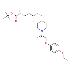 ChemSpider 2D Image | 2-Methyl-2-propanyl {3-[({1-[(4-ethoxyphenoxy)acetyl]-4-piperidinyl}methyl)amino]-3-oxopropyl}carbamate | C24H37N3O6