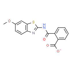 ChemSpider 2D Image | 2-[(6-Methoxy-1,3-benzothiazol-2-yl)carbamoyl]benzoate | C16H11N2O4S
