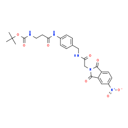 ChemSpider 2D Image | 2-Methyl-2-propanyl (3-{[4-({[(5-nitro-1,3-dioxo-1,3-dihydro-2H-isoindol-2-yl)acetyl]amino}methyl)phenyl]amino}-3-oxopropyl)carbamate | C25H27N5O8