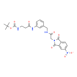 ChemSpider 2D Image | 2-Methyl-2-propanyl (3-{[3-({[(5-nitro-1,3-dioxo-1,3-dihydro-2H-isoindol-2-yl)acetyl]amino}methyl)phenyl]amino}-3-oxopropyl)carbamate | C25H27N5O8