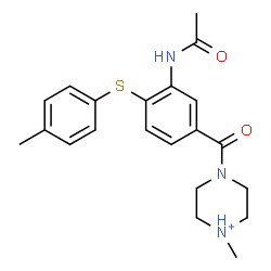 ChemSpider 2D Image | 4-{3-Acetamido-4-[(4-methylphenyl)sulfanyl]benzoyl}-1-methylpiperazin-1-ium | C21H26N3O2S