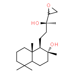 ChemSpider 2D Image | (4xi)-4,5-Anhydro-1,2-dideoxy-1-[(1R,2R,8aS)-2-hydroxy-2,5,5,8a-tetramethyldecahydro-1-naphthalenyl]-3-C-methylpentitol | C20H36O3
