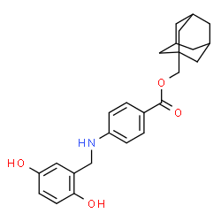 ChemSpider 2D Image | Adamantan-1-ylmethyl 4-[(2,5-dihydroxybenzyl)amino]benzoate | C25H29NO4