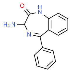 ChemSpider 2D Image | 3-Amino-5-phenyl-1,3-dihydro-2H-1,4-benzodiazepin-2-one | C15H13N3O