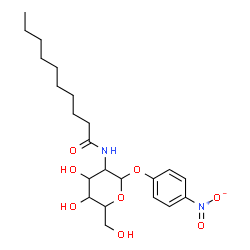 ChemSpider 2D Image | 4-Nitrophenyl 2-(decanoylamino)-2-deoxyhexopyranoside | C22H34N2O8