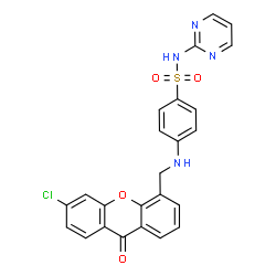 ChemSpider 2D Image | 4-{[(6-Chloro-9-oxo-9H-xanthen-4-yl)methyl]amino}-N-(2-pyrimidinyl)benzenesulfonamide | C24H17ClN4O4S