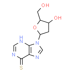 ChemSpider 2D Image | 9-(2-Deoxypentofuranosyl)-3,9-dihydro-6H-purine-6-thione | C10H12N4O3S