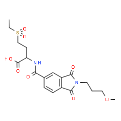ChemSpider 2D Image | 4-(Ethylsulfonyl)-2-({[2-(3-methoxypropyl)-1,3-dioxo-2,3-dihydro-1H-isoindol-5-yl]carbonyl}amino)butanoic acid | C19H24N2O8S