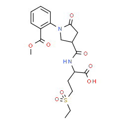 ChemSpider 2D Image | 4-(Ethylsulfonyl)-2-[({1-[2-(methoxycarbonyl)phenyl]-5-oxo-3-pyrrolidinyl}carbonyl)amino]butanoic acid | C19H24N2O8S