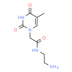 ChemSpider 2D Image | N-(2-Aminoethyl)-2-(5-methyl-2,4-dioxo-3,4-dihydro-1(2H)-pyrimidinyl)acetamide | C9H14N4O3